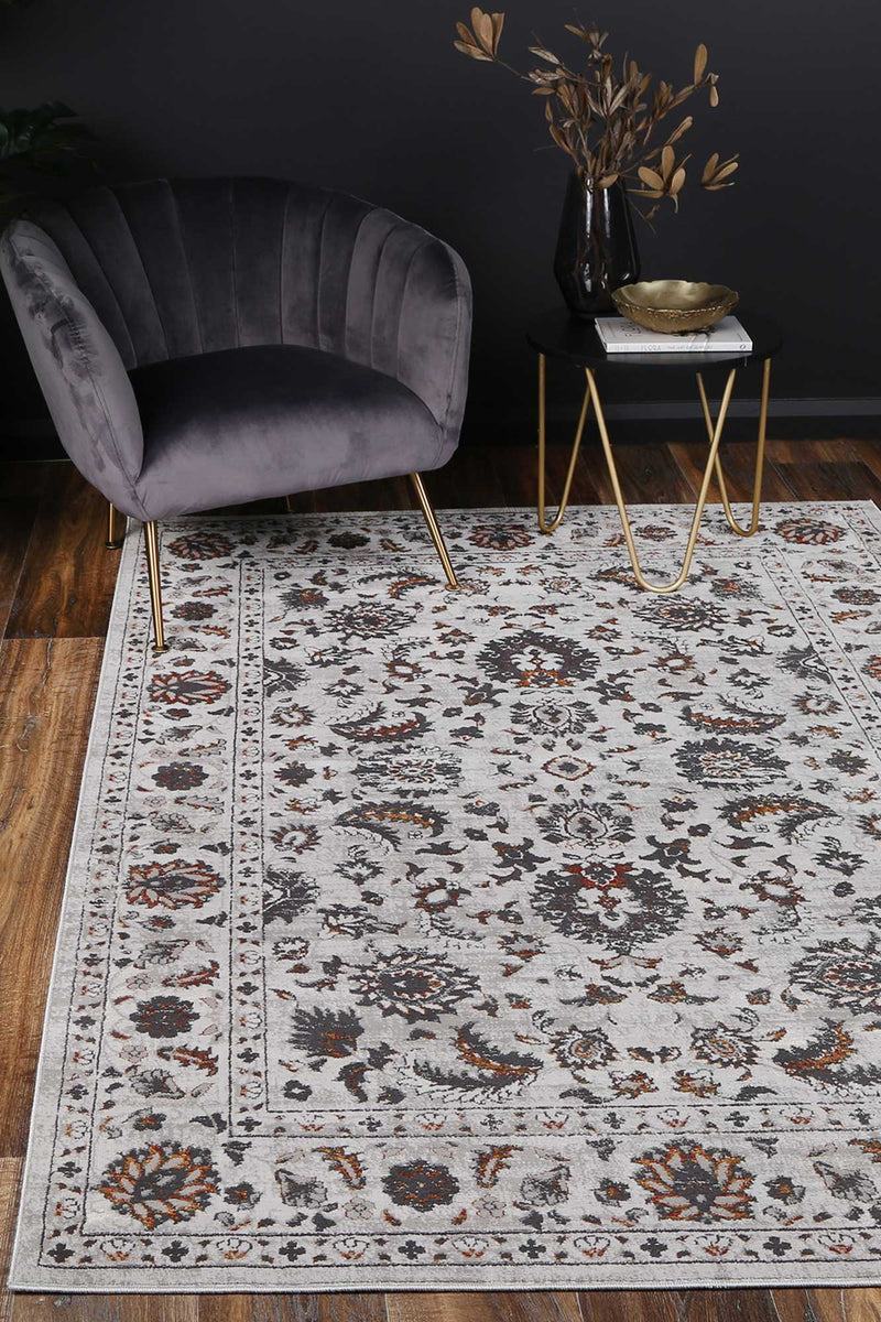 Isaiah Dark Grey Floral Rug