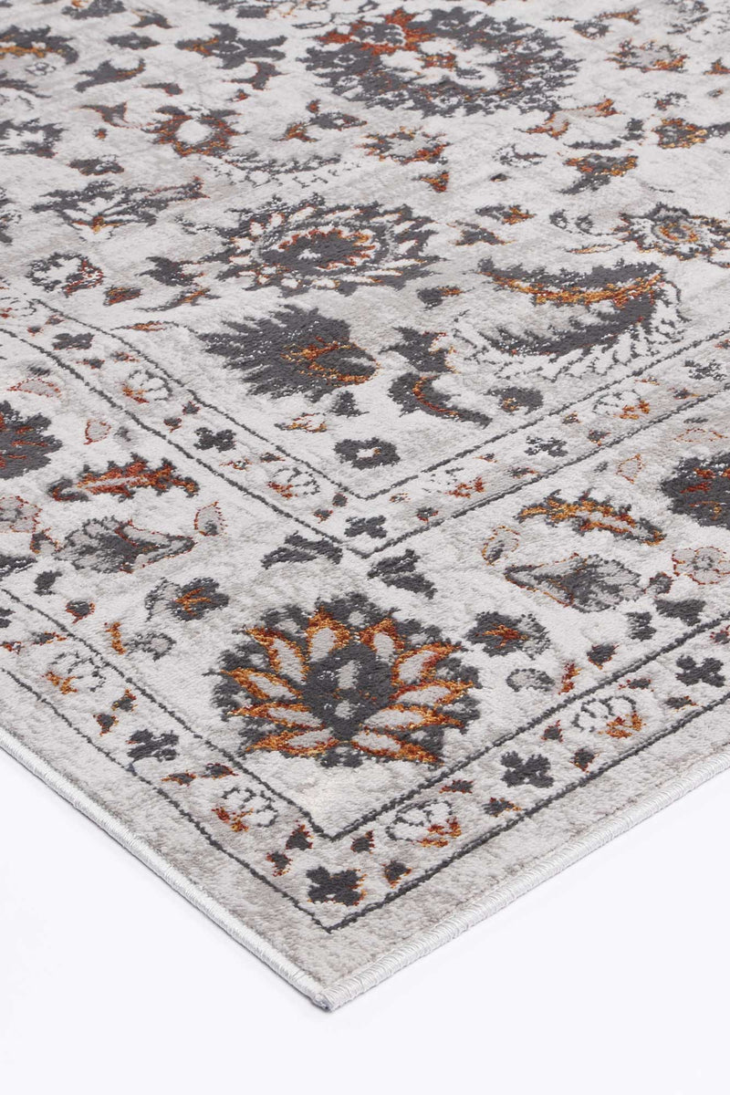 Isaiah Dark Grey Floral Rug