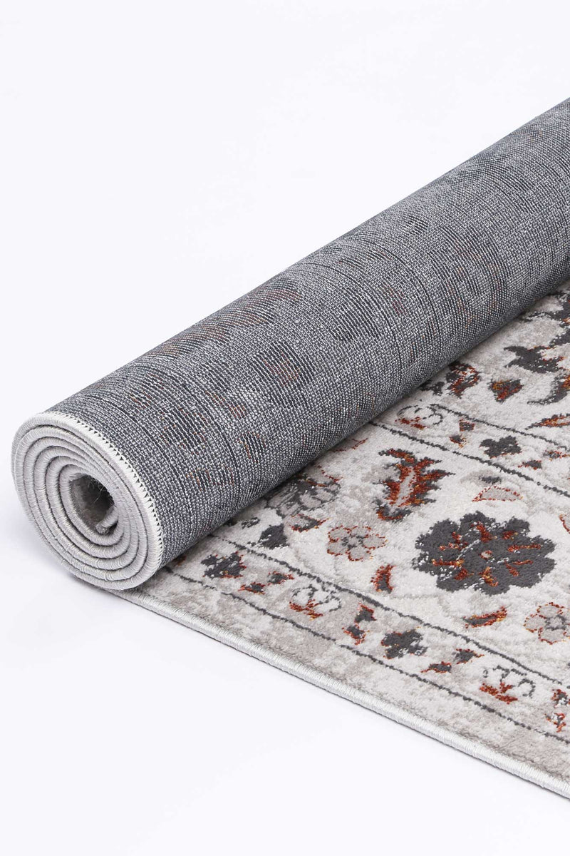 Isaiah Dark Grey Floral Rug