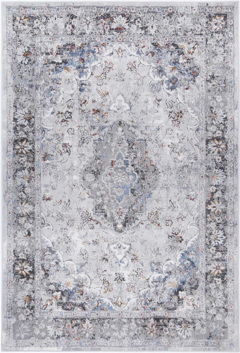 Isaiah Grey Multi Floral Traditional Rug