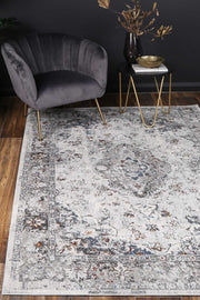 Isaiah Grey Multi Floral Traditional Rug