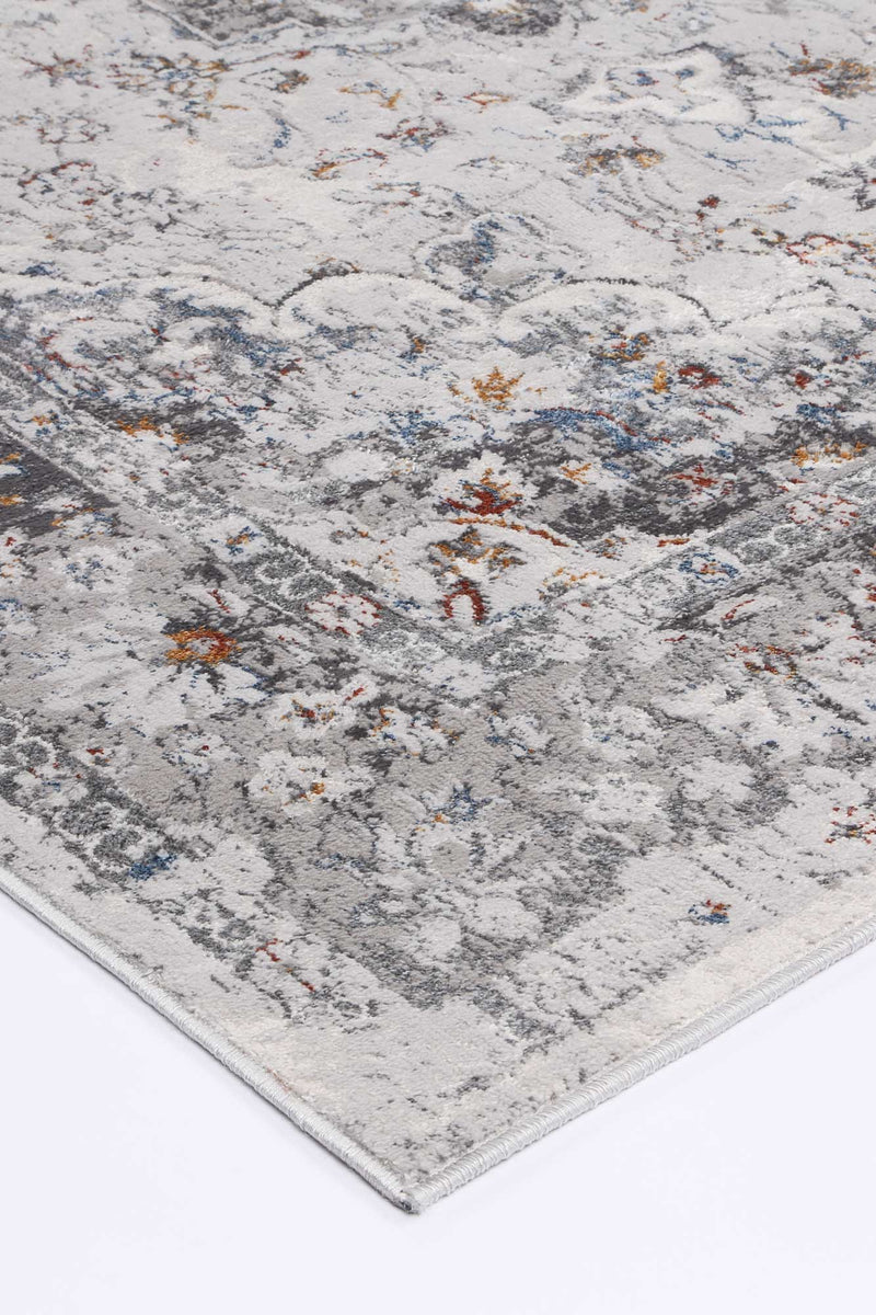 Isaiah Grey Multi Floral Traditional Rug