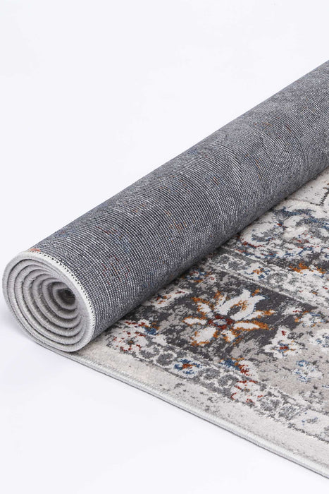 Isaiah Grey Multi Floral Traditional Rug