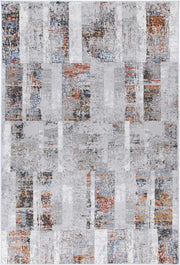 Isaiah Grey Rust Abstract Rug