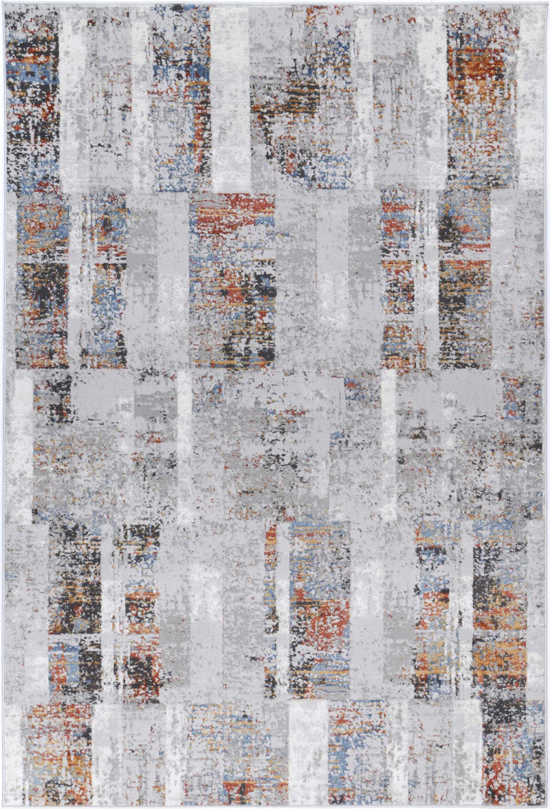 Isaiah Grey Rust Abstract Rug