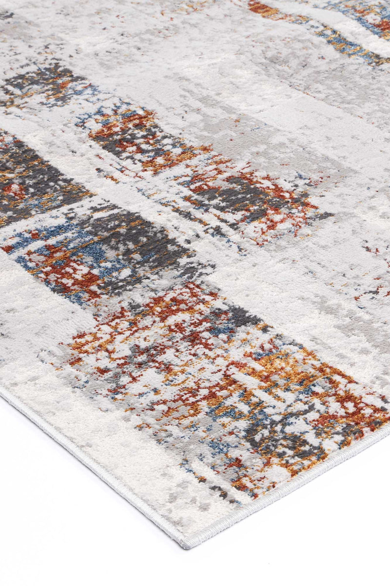 Isaiah Grey Rust Abstract Rug