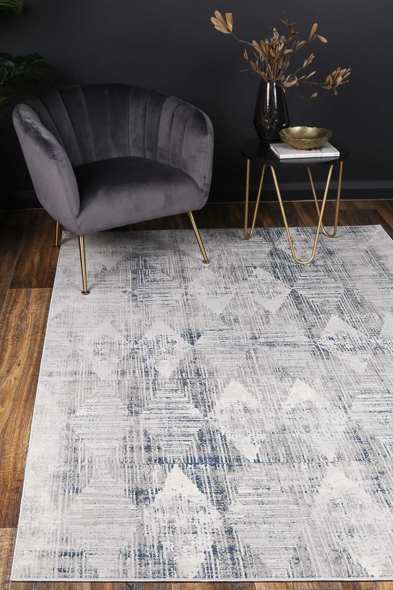 Isaiah Grey Blue Diamond Rug