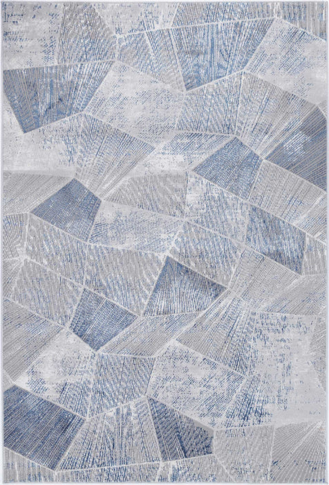 Isaiah Grey Blue Tiled Geometric Rug
