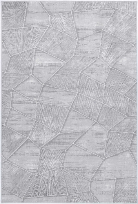 Isaiah Grey Tiled Geometric Rug
