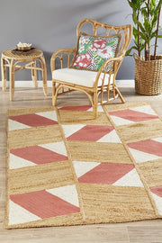 Array Coral Jute Pink Rug