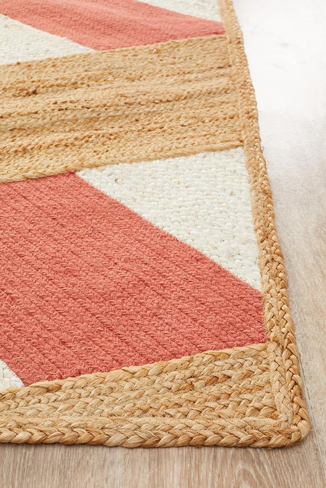 Array Coral Jute Pink Rug