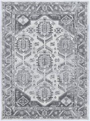 Colony White Grey Border Rug