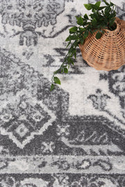 Colony White Grey Border Rug