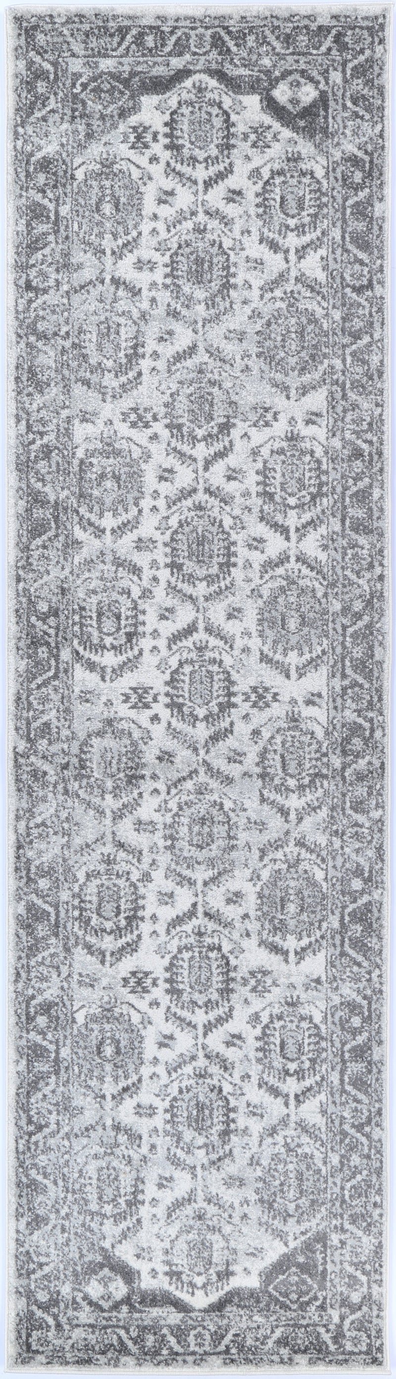 Colony White Grey Border Rug