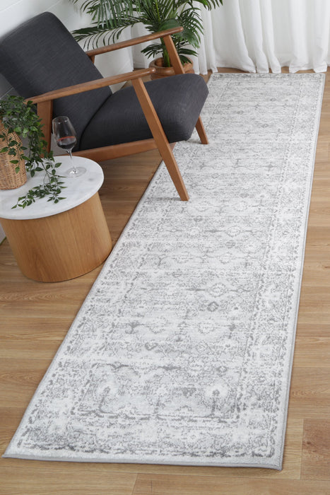 Colony Ancient Grey White Runner Rug