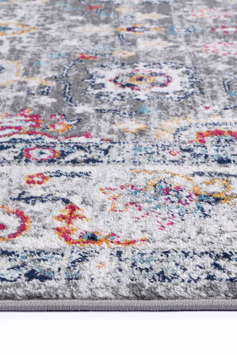 Colony Floral Grey Multi Runner Rug