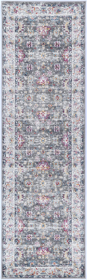 Colony Floral Grey Multi Runner Rug