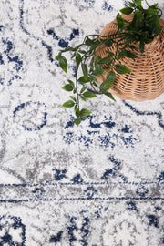 Colony Medalion Floral Cream Navy Rug