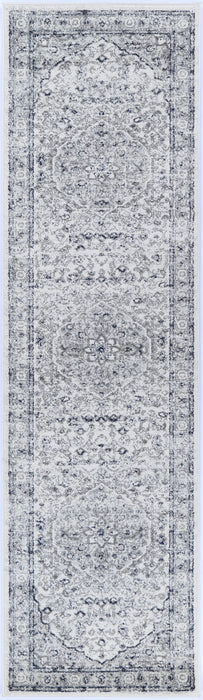 Colony Medalion Floral Cream Navy Runner Rug