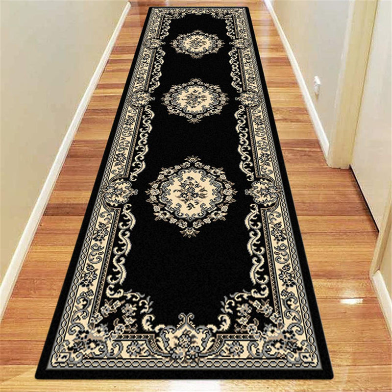 Medori Floral Black Runner Rug