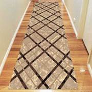 Medori Maroon Beige Runner Rug
