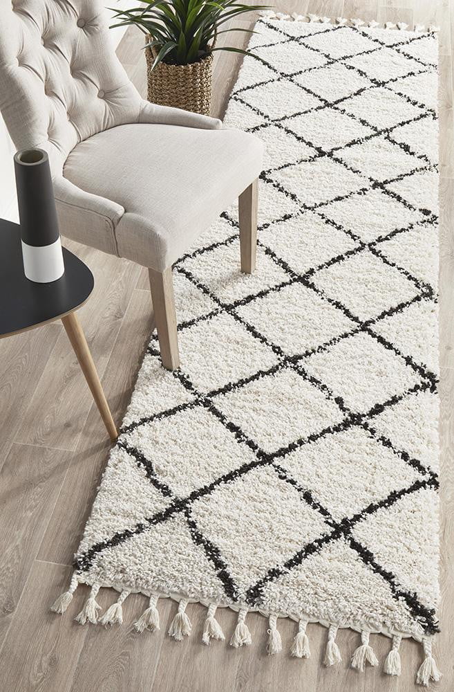 Buff White Runner Rug