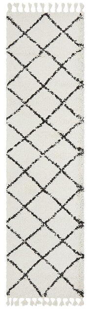 Buff White Runner Rug