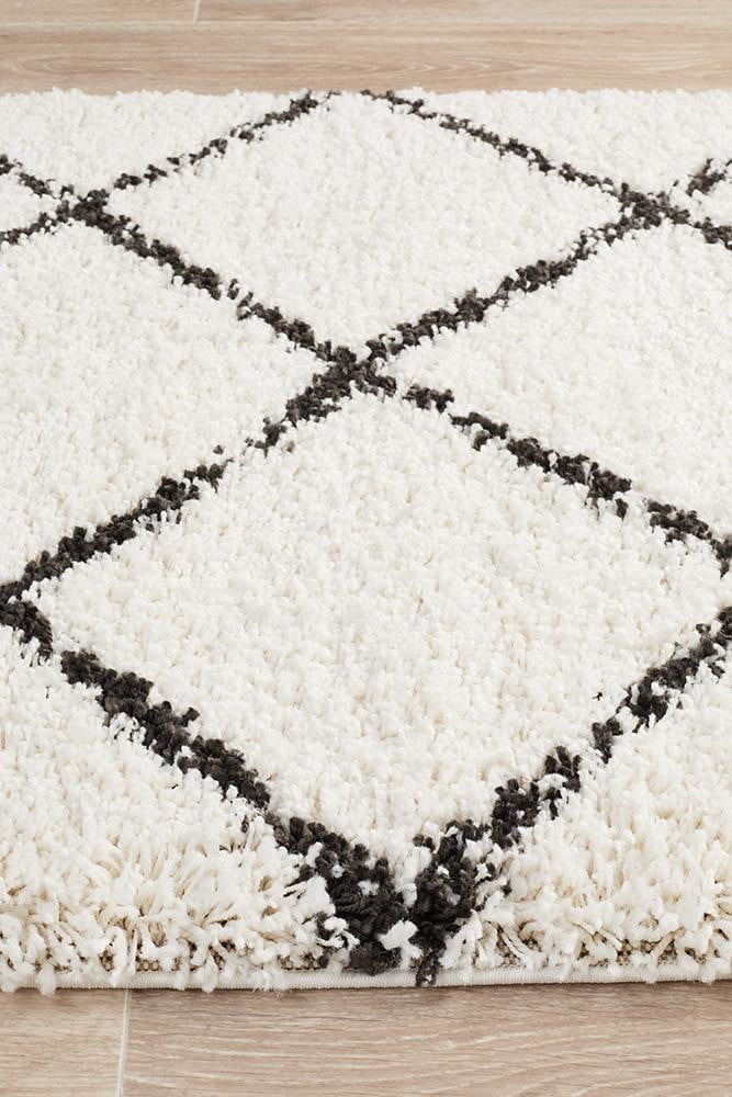 Buff White Runner Rug