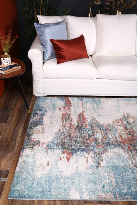 Chamber Jorge Blue & Terracotta Abstract Rug