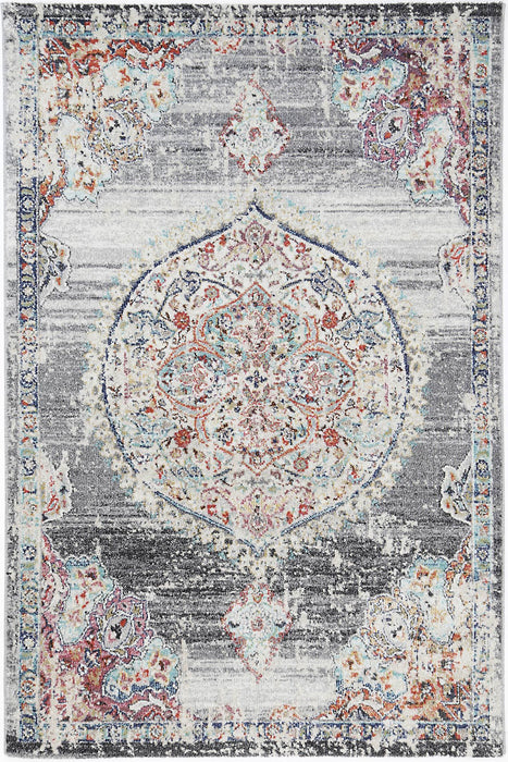 Chamber Hollow Medalion Transitional Grey Rug