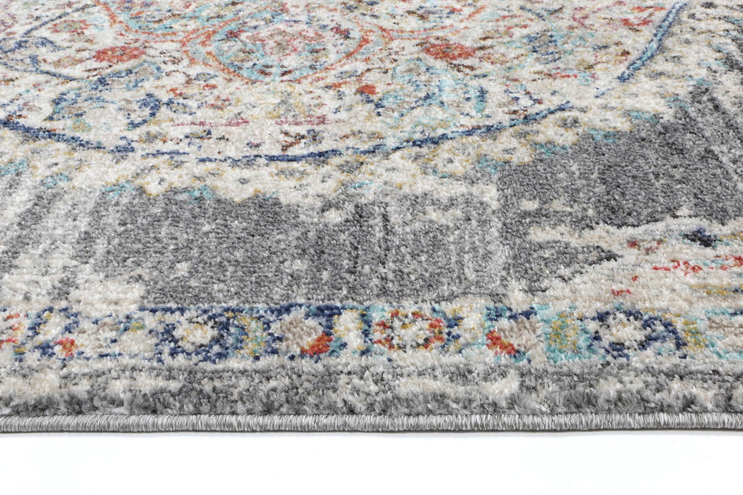 Chamber Hollow Medalion Transitional Grey Rug