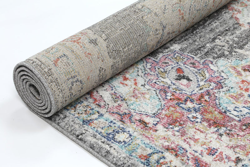 Chamber Hollow Medalion Transitional Grey Rug