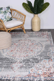 Chamber Hollow Medalion Transitional Grey Rug