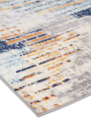Sassily Rubric Blue Yellow Runner Rug