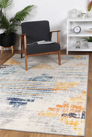 Sassily Rubric Blue Yellow Rug
