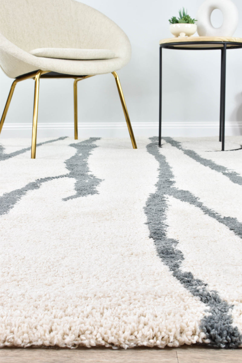 Sprit Shag Cream Grey Rug