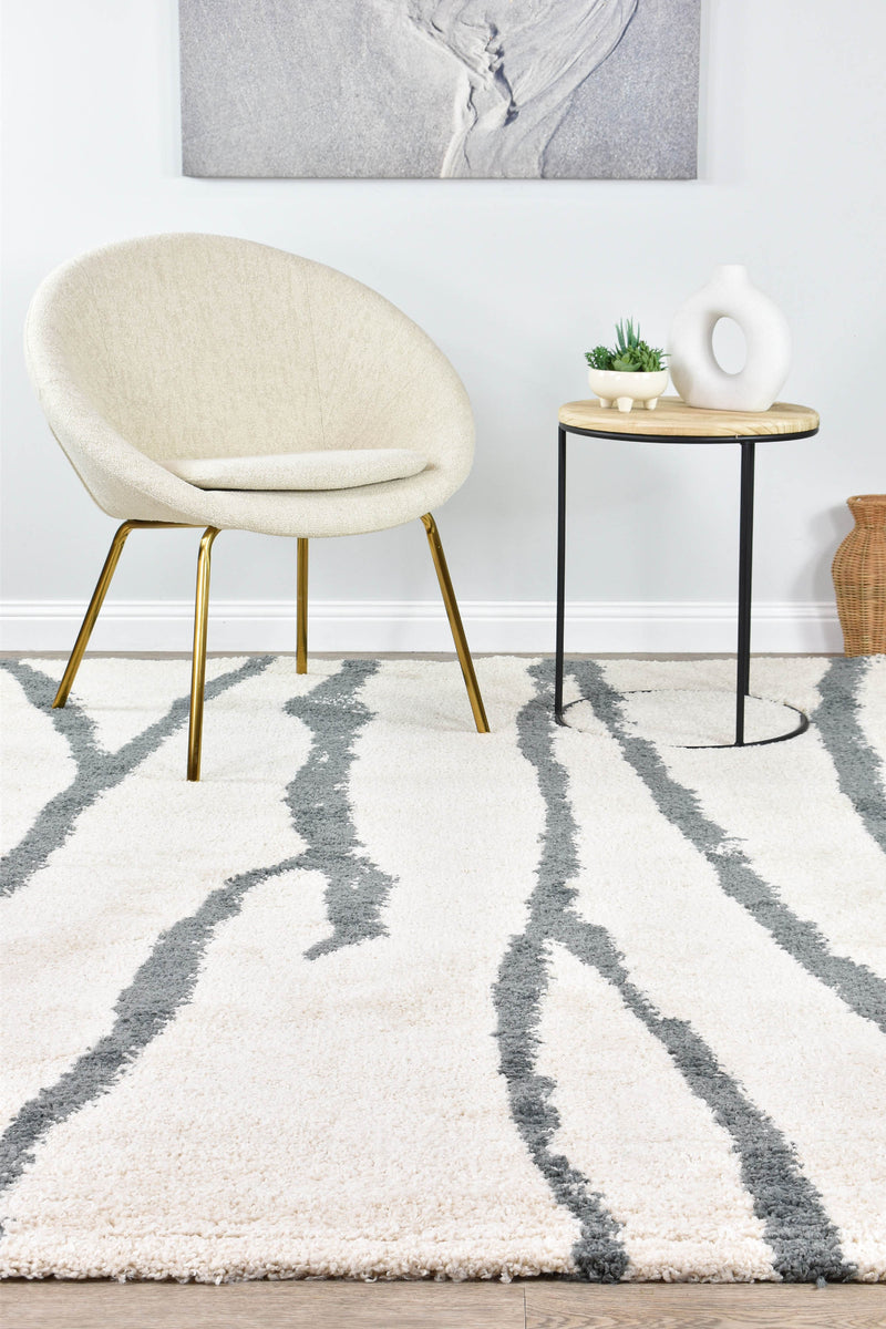 Sprit Shag Cream Grey Rug