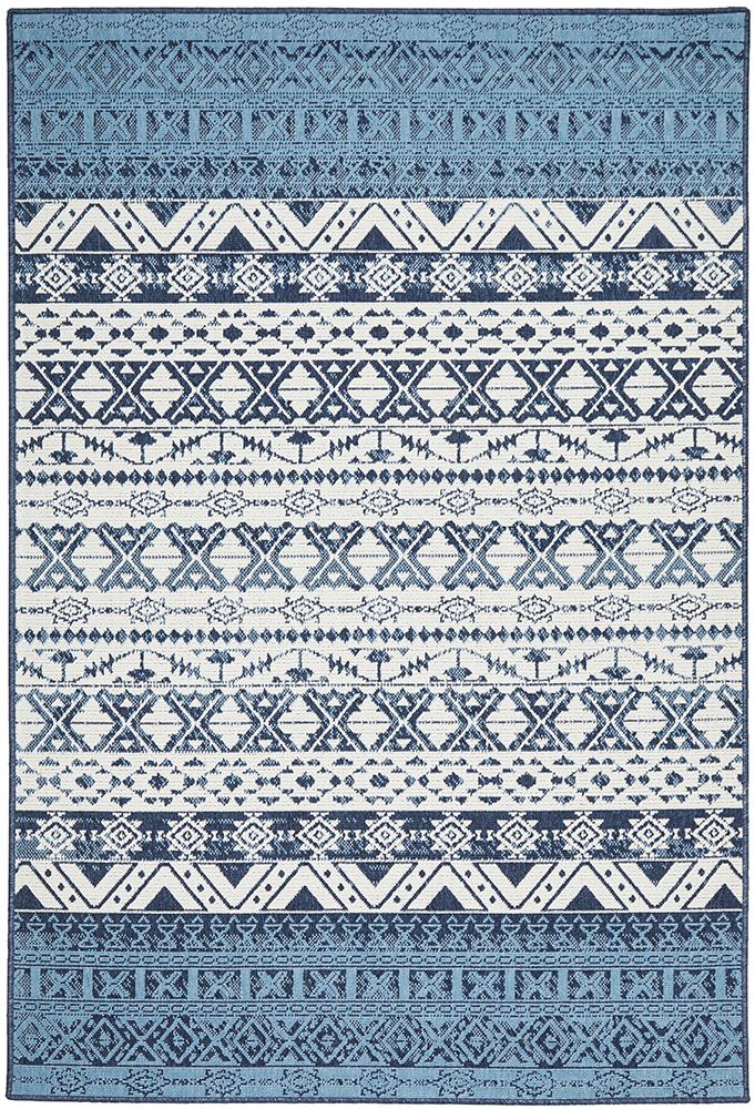 Littoral Pert White Blue Rug