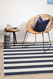 Littoral Elegant Navy White Rug