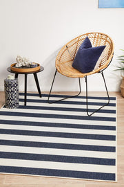 Littoral Elegant Navy White Rug