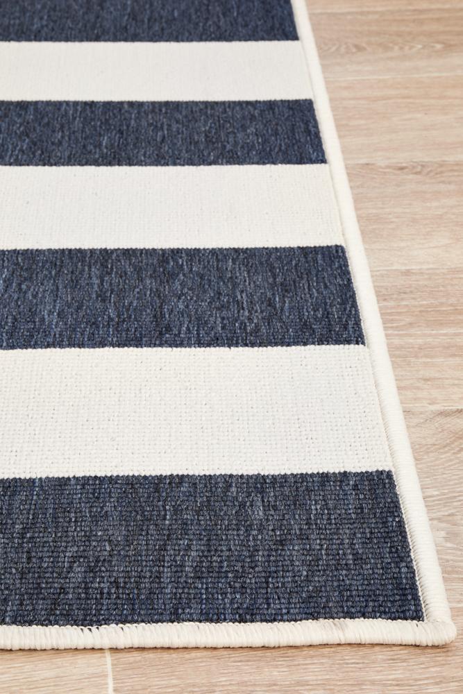 Littoral Elegant Navy White Rug