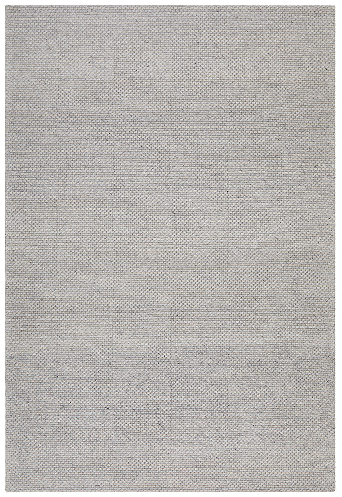 Oskar Felted Wool Striped Uniart Grey Rug