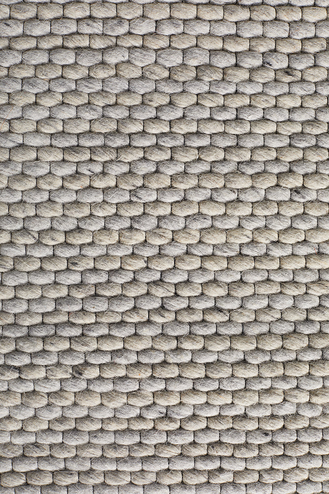 Oskar Felted Wool Striped Uniart Grey Rug