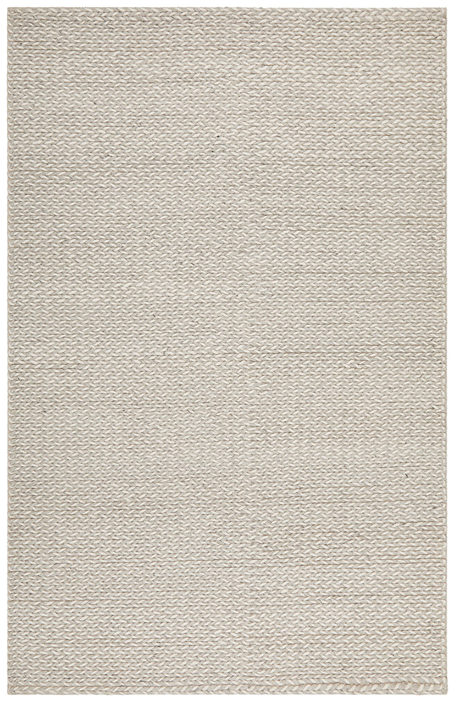 Helena Woven Wool Rug Grey White