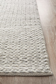 Helena Woven Wool Rug Grey White