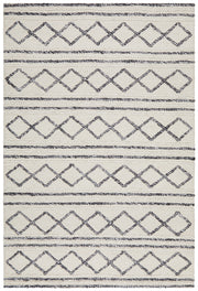 Milly Textured Woollen Rug White Grey