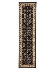 Classic Sydney Rug Black with Ivory Border Rug