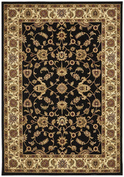 Classic Sydney Rug Black with Ivory Border Rug