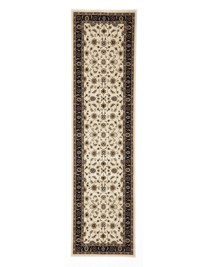 Classic Sydney Ivory with Black Border Runner Rug