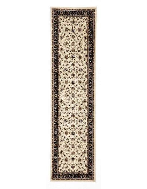 Classic Sydney Ivory with Black Border Runner Rug